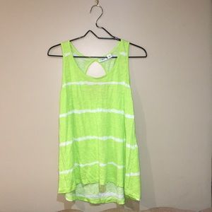 Cato Neon Green Striped Tank Top